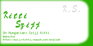 kitti szijj business card